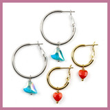 Crystal Heart Hoop Earrings