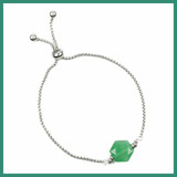 Gemstone Hexagon Chain Bracelet
