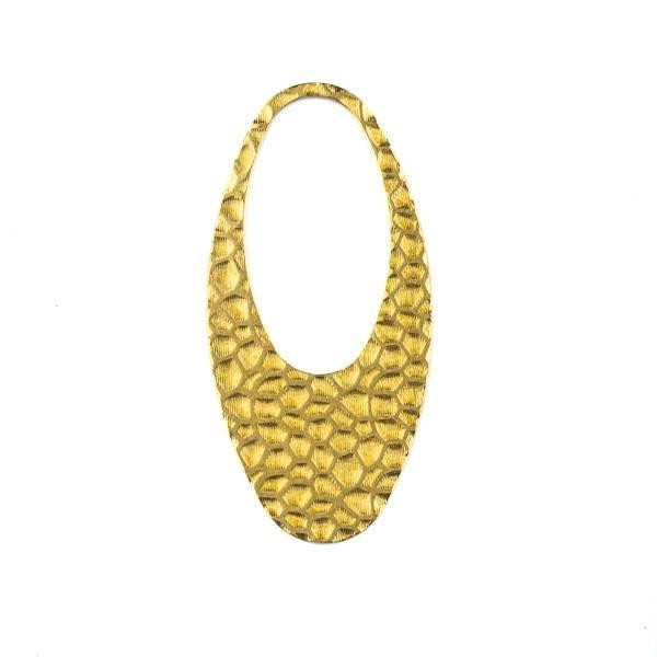 Raw Brass 3mm Thick x 36mm Hammered Hoop Components - 6 per bag - CTBXJ-050