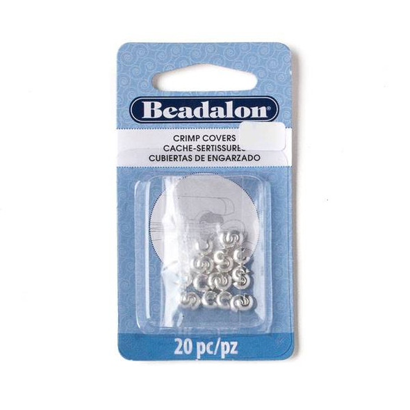 Silver Plated 4mm Crimp Covers - 20 pieces - 349B-010