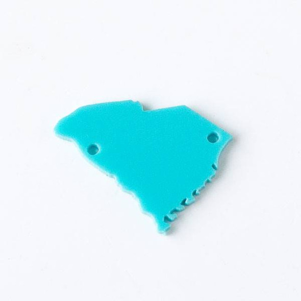 South Carolina Acrylic 29x40mm Turquoise Blue State Link - 1 per bag