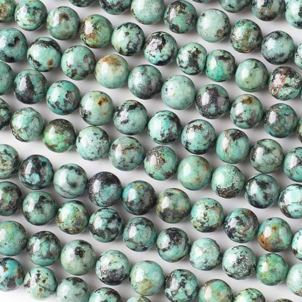 Cherry Tree Beads African Turquoise Grade "AA" 8mm Round Beads - 16 inch strand 