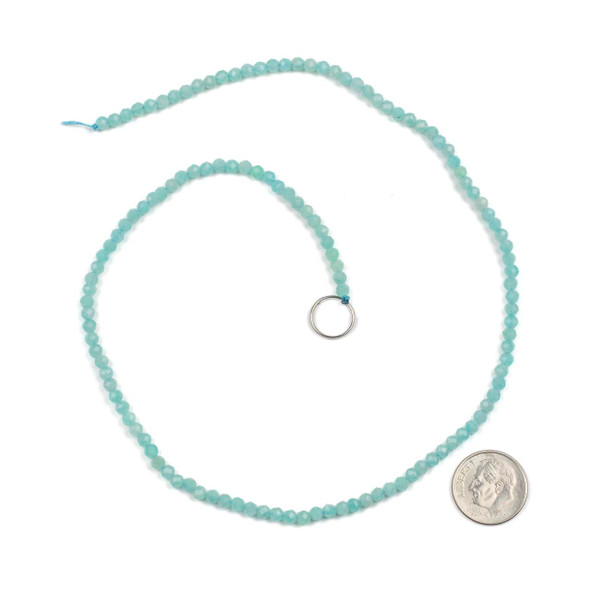 Amazonite 3mm Faceted Round Beads - 15 inch strand