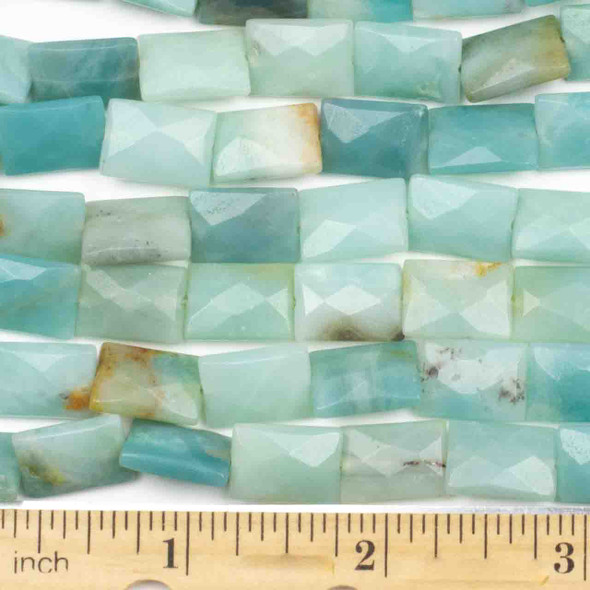 Amazonite Grade "B" 10x14mm Faceted Rectangle Beads - approx. 8 inch strand, Set B
