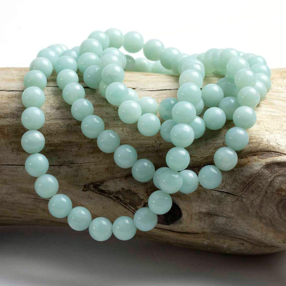 Cherry Tree Beads Blue Amazonite 6mm Mala Round Beads - 115 beads per strand