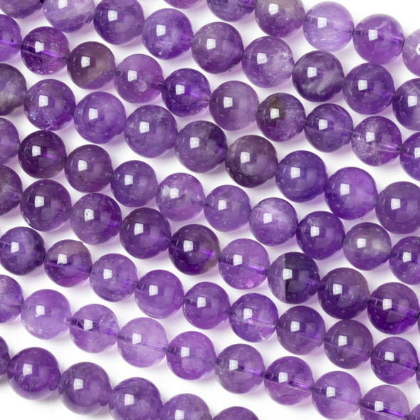 Cherry Tree Beads Amethyst 8mm Round Beads Grade A - 15.5 inch strand 