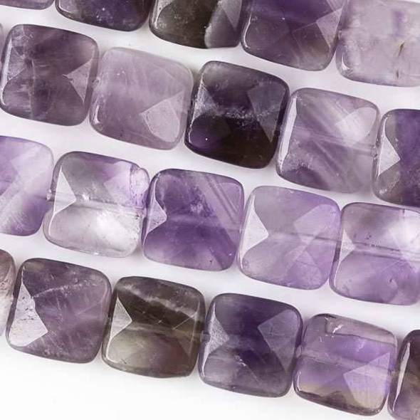 Amethyst Faceted 10mm Square Beads - approx. 8 inch strand, Set B