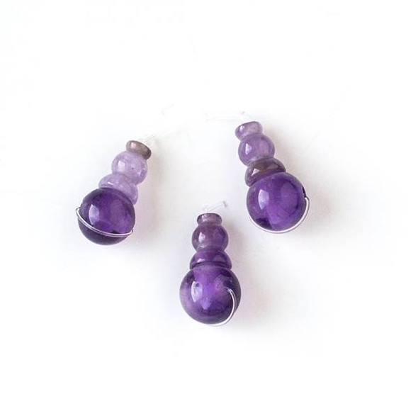 Amethyst 10x20mm Guru Bead - 1 per bag