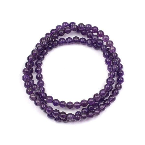 Amethyst 6mm Mala Round Beads - 115 beads per strand