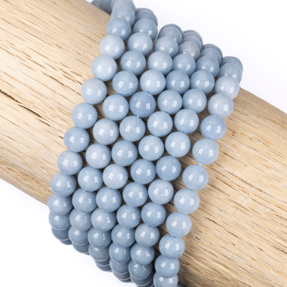 Cherry Tree Beads Angelite 8mm Round Beads - 15 inch strand