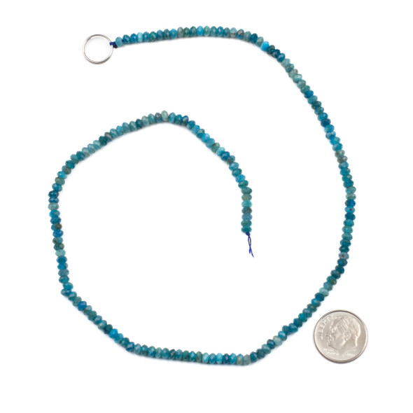 Apatite 2x3.7mm Faceted Rondelle Beads - 15 inch strand