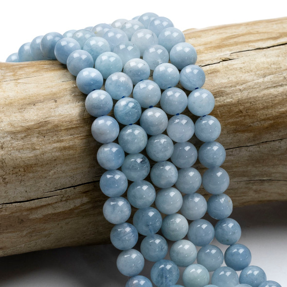 Aquamarine 6mm Round Beads - 15 inch strand