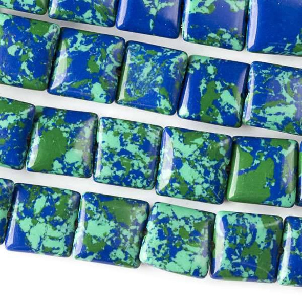 Synthetic Azurite 10mm Square Beads - approx. 8 inch strand, Set A