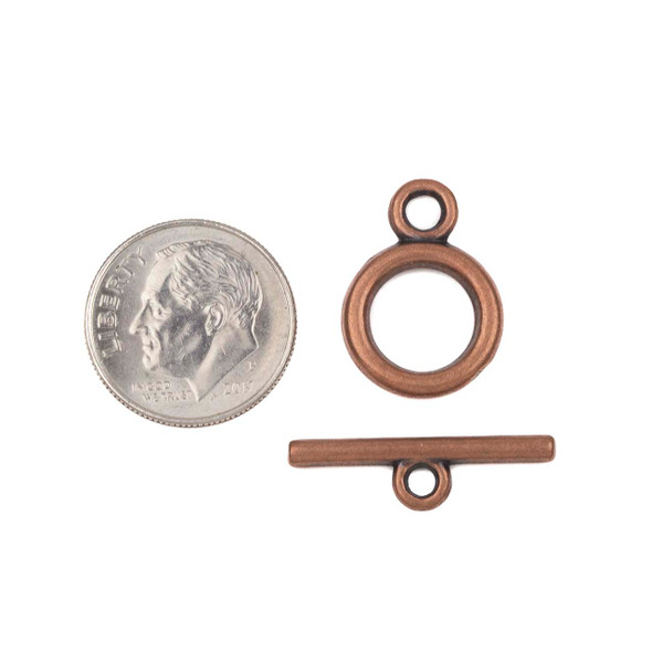 Vintage Copper Colored "Pewter" (zinc-based alloy) 14x19mm Smooth Basic Toggle - 6 per bag - basea0273vc