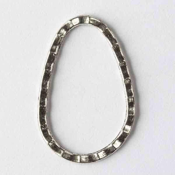 Cherry Tree Beads Silver "Pewter" (zinc-based alloy) 25x40mm Free Form Link - 6 per bag - basea0466s 