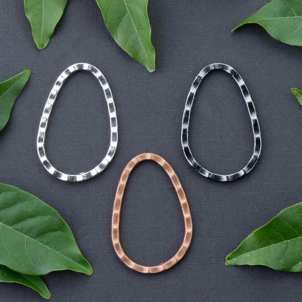 Cherry Tree Beads "Pewter" (zinc-based alloy) 25x40mm Free Form Link - 6 per bag 