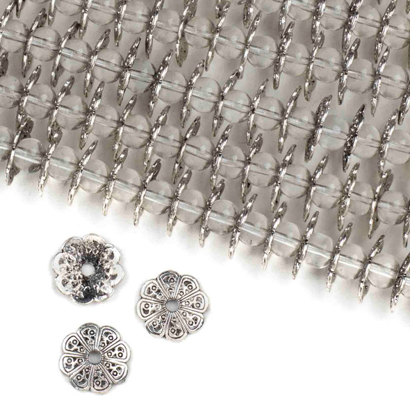 Silver Plated Brass 2x4mm Rondelle Spacer Beads with approximately 2mm  Large Hole - approx. 8 inch strand