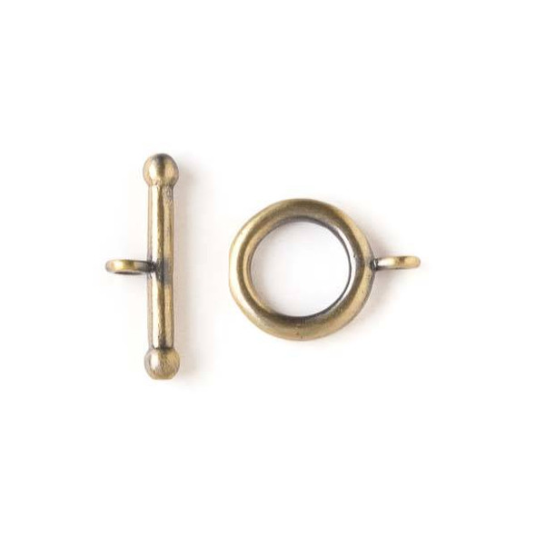 Brass 14x18mm Simple Toggle Clasp with a 7x22mm bar - 2 pairs per bag - baseaK112vb