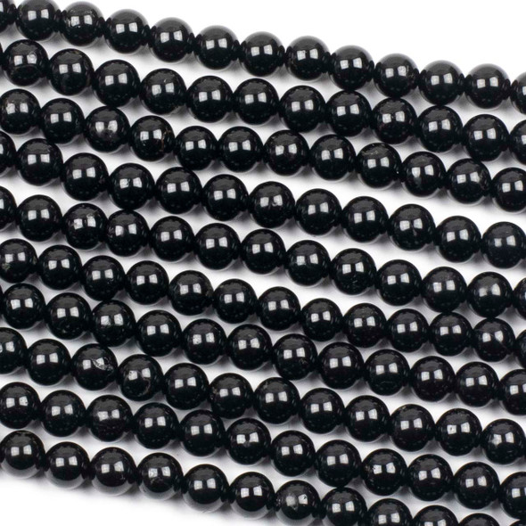 Black Tourmaline 6mm Round Beads - 16 inch strand