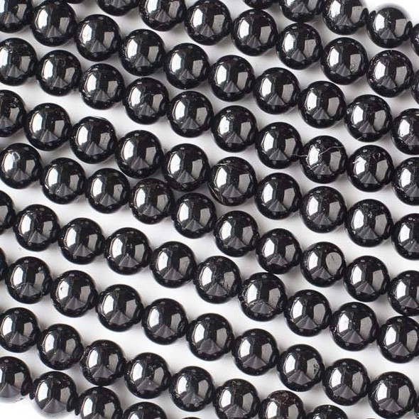 Cherry Tree Beads Black Tourmaline 8mm Round Beads - 15 inch strand 