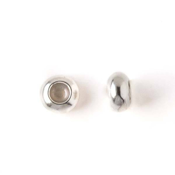 Silver Plated Brass 6mm Rondelle Slide Clasp - 12 per bag