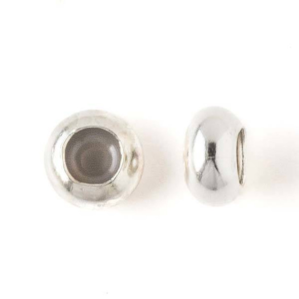 Silver Plated Brass 8mm Rondelle Slide Clasp - 12 per bag