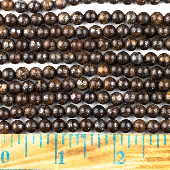 Bronzite 6mm Round Beads - approx. 8 inch strand, Set A
