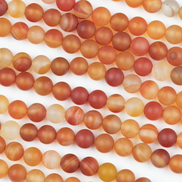 Matte Carnelian 8mm Round Beads - 15 inch strand