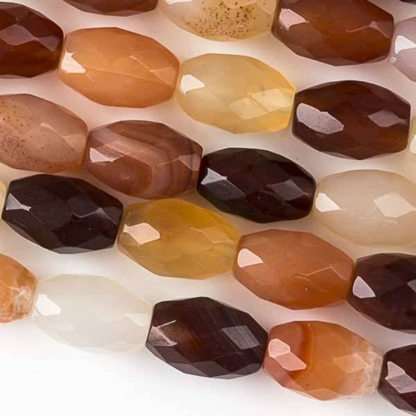 Carnelian 8x12mm Faceted Rice Beads - approx. 8 inch strand, Set B