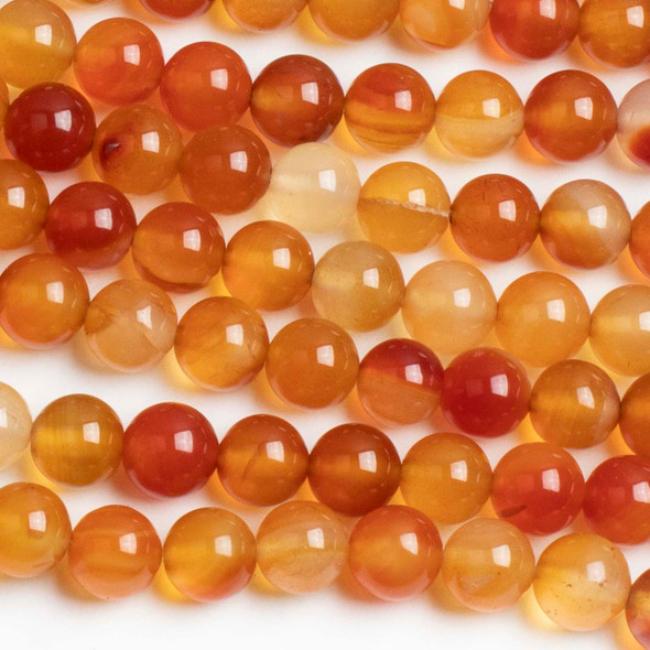 Carnelian 8mm Round Beads - approx. 8 inch strand, Set A