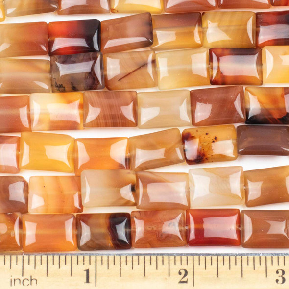 Carnelian 10x14mm Rectangle Beads - approx. 8 inch strand, Set A