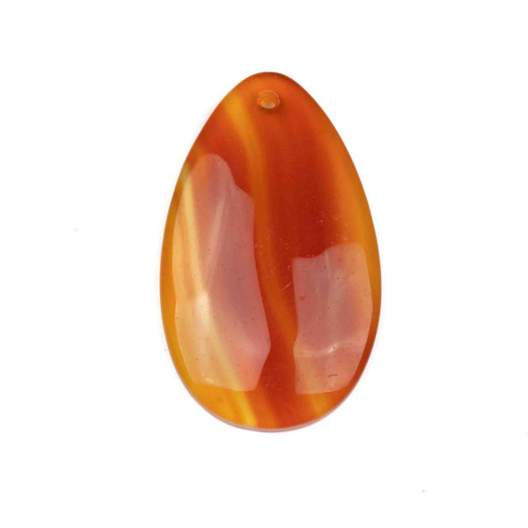 Cherry Tree Beads Carnelian/Red Agate 30x50mm Top Front to Back Drilled Teardrop Pendant with a Flat Back - 1 per bag 