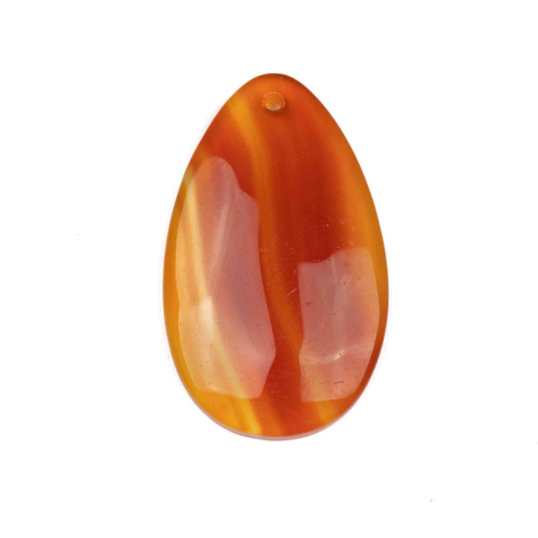 Carnelian/Red Agate 30x50mm Top Front to Back Drilled Teardrop Pendant with a Flat Back - 1 per bag