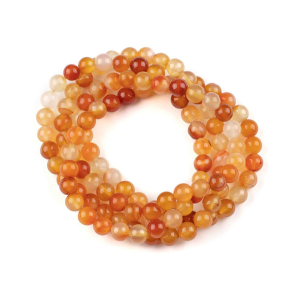 Cherry Tree Beads Carnelian 8mm Mala Round Beads - 115 beads per strand 