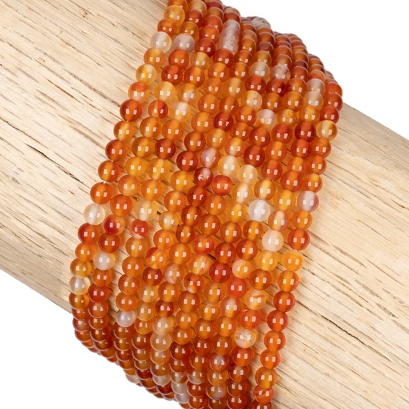 Cherry Tree Beads Carnelian 4mm Round Beads - 15 inch strand