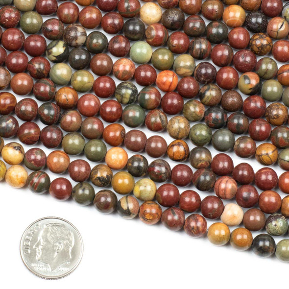 Cherry Tree Beads Red Cherry Creek Jasper 6mm Mala Round Beads - 115 beads per strand 