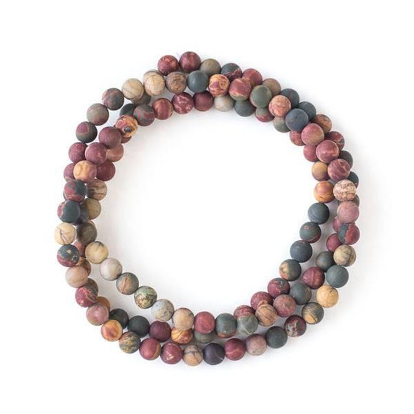 Cherry Tree Beads Matte Red Cherry Creek Jasper 6mm Mala Round Beads - 115 beads per strand
