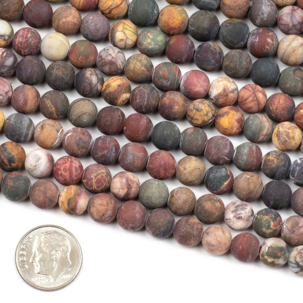 Cherry Tree Beads Matte Red Cherry Creek Jasper 8mm Mala Round Beads - 115 beads per strand 
