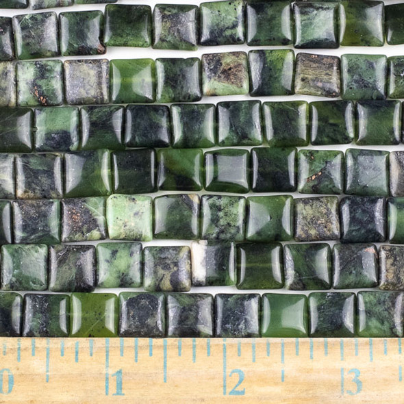 Chinese Jade 10mm Square Beads - approx. 8 inch strand, Set A