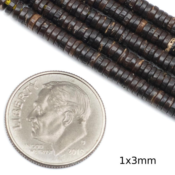 Cherry Tree Beads Coconut Wood Heishi Beads - 16 inch strand 