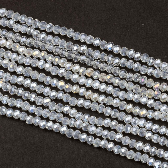 Cherry Tree Beads Crystal 2x2mm Clear Faceted Rondelle Beads with an AB finish - Approx. 15 inch strand 