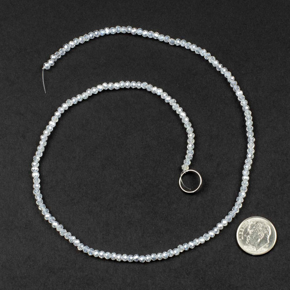 Cherry Tree Beads Crystal 2x2mm Clear Faceted Rondelle Beads with an AB finish - Approx. 15 inch strand 