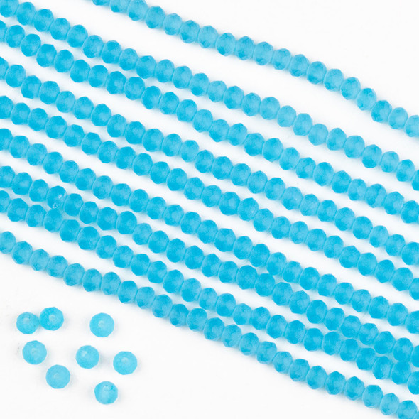 Crystal 2x3mm Opaque Matte Wedgewood Blue Rondelle Beads -Approx. 15.5 inch strand