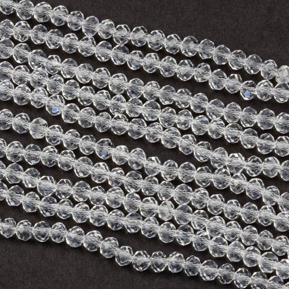 Crystal 3x4mm Clear Rondelle Beads - Approx. 15 inch strand
