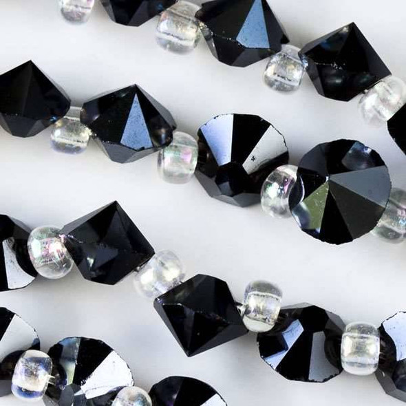 Crystal 6mm Midnight Blue Faceted Rivets - approx. 8 inch strand
