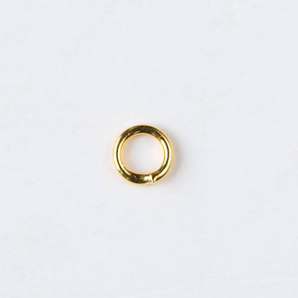 Gold Plated Brass 4mm Soldered Closed Jump Rings - 20 gauge - 100 per bag - CTB-20gclosrg4g