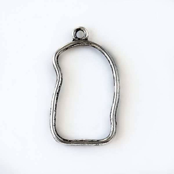 Silver Pewter 15x27mm Irregular Free Form Charm - 10 per bag