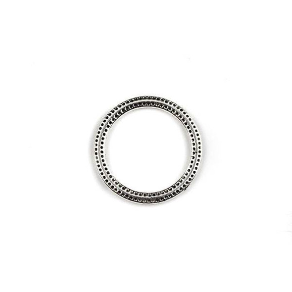 Silver Pewter 26mm Dotted Hoops - 2 per bag