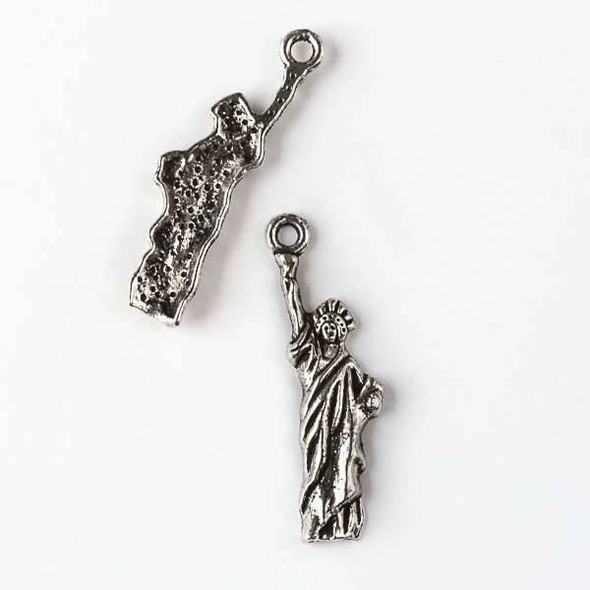 Silver Pewter 10x34mm Statue of Liberty Charm - 10 per bag