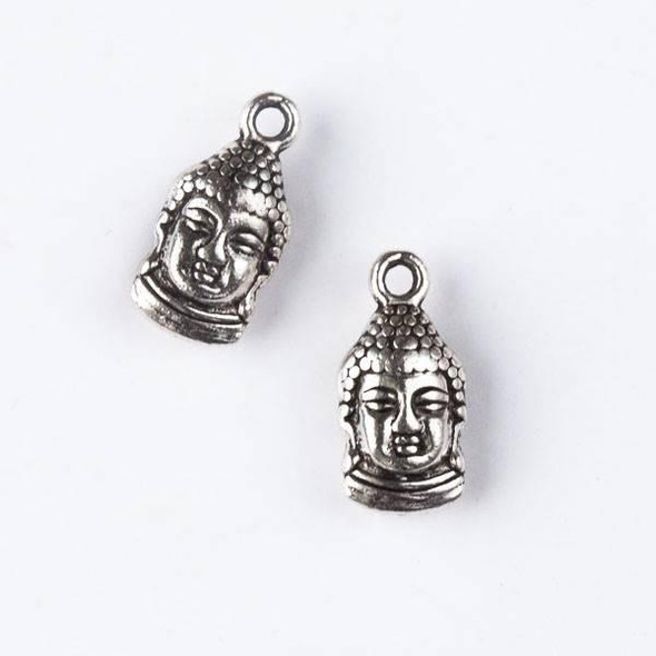 Cherry Tree Beads Silver "Pewter" (zinc-based alloy) 8x16mm Buddha Head Charm - 10 per bag 